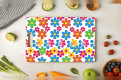 Cute Rainbow Flowers Cutting Boards sublimation Design Product Image 3