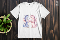 Pastel Unicorn Dragon Heart Clipart Sublimation PNG Product Image 3