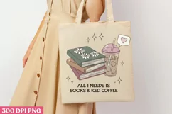All i neds is books & iced coffee PNG, Iced Coffee Mental Product Image 3