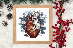 Watercolor Christmas Floral Hearts Clipart Product Image 3
