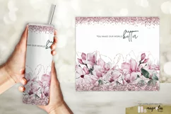 MOTIVATIONAL floral sublimation tumbler wrap design png Product Image 1