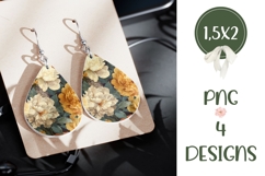Vintage Flowers Earrings, Floral Teardrop Earring Designs Product Image 3