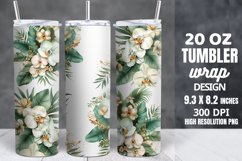 Greenery Floral Bouquets Skinny Tumbler Wrap Product Image 1