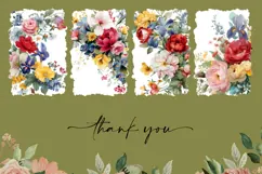 Floral Towel Designs, Watercolor Wildflowers Towel Template Product Image 3