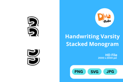 Handwriting Varsity Stacked Monogram Product Image 1