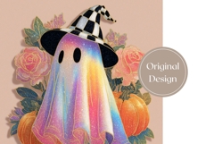 Holographic Ghost Tumbler Design, Floral Halloween Tumbler Product Image 3