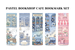 Pastel Bookshop Cafe Bookmark Set,Cozy Reader Printable Book Product Image 3