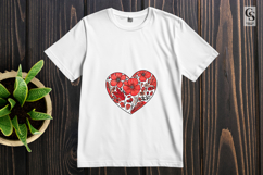Red Floral Heart Illustration PNG Product Image 2
