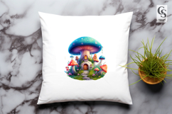 Mushroom House Clipart Sublimation PNG Product Image 3