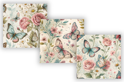 Shabby Chic Butterfly Seamless Patterns, Vintage Floral Product Image 3