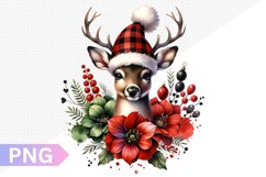 Christmas Deer Sublimation - Clipart PNG Design Product Image 1