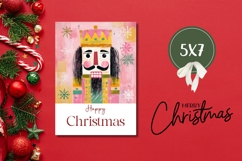 Pink Christmas Nutcracker Greeting Card Template Product Image 3