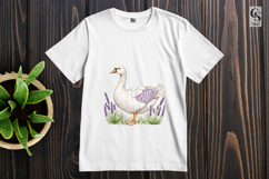 Watercolor Goose in Lavender Field Clipart Sublimation PNG Product Image 3