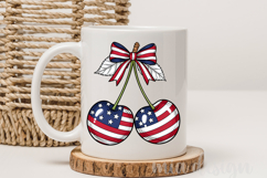 Patriotic Cherry PNG 4th Of July American Flag Sublimation Product Image 3