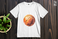 Watercolor Basketball Hoop and Ball Clipart Sublimation PNG Product Image 3