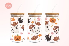 Howdy Cowboy Ghost Halloween Libbey Glass Wrap PNG Product Image 4