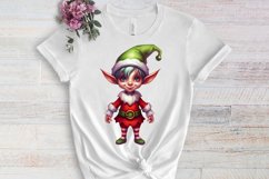Christmas Elf Watercolor Clipart, Christmas PNG Product Image 3