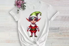 Christmas Elf Watercolor Clipart, Christmas PNG Product Image 3