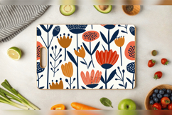 Scandinavian Flowers Cutting Boards sublimation Design Product Image 3