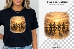 Western Cowboy Sunset PNG | Rodeo Ranch Clipart, Vintage Cow Product Image 3