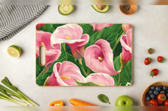 Pink Calla Lily Flowers Cutting Boards sublimation Design Product Image 3
