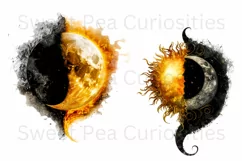 Moon, Sun, Stars, Fantasy, Ephemera, PNG, Clipart Product Image 3