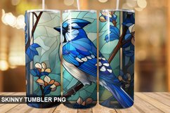 Stained Glass Blue Jay PNG Tumbler Design Product Image 1
