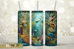 seamless 3D underwater tumbler sublimation design png Product Image 1