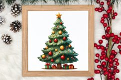 Watercolor Christmas tree clipart, Christmas tree Clipart Product Image 3