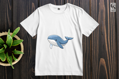 Cute Blue Whale Clipart Sublimation PNG Product Image 3