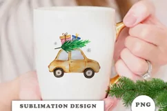 Merry Christmas Car Sublimation Designs Downloads Product Image 3