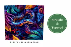 Snake Tumbler Wrap Design, Tropical Leaves Tumbler Template Product Image 3