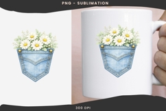 Denim pocket daisies png design for T-shirts Product Image 3