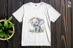 Watercolor Cute Baby Elephant Clipart Sublimation PNG Product Image 3