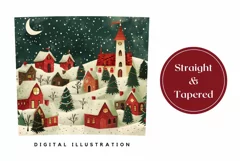 Christmas Night Tumbler Wrap, Christmas Village Tumbler PNG Product Image 3