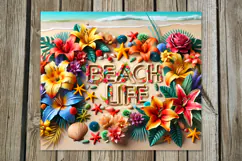 BeachLife flowers | 4 summer Skinny Tumbler Sublimation PL Product Image 3