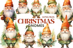 Watercolor Christmas Gnome Clipart Bundle Santa Sublimation Product Image 1