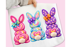 Happy Easter PNG, Coquette Easter Bunny, Faux yarn Bunny PNG Product Image 1