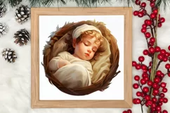 Christmas Baby Jesus Watercolor Clipart, Christmas Baby Jesu Product Image 3