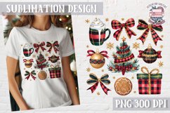 Christmas Coquette Bow PNG Holidays Funny Watercolor Product Image 1