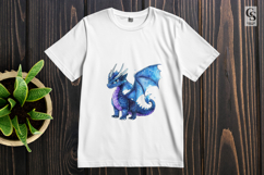 Blue Fantasy Dragon Clipart PNG Product Image 3