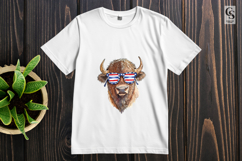 Patriotic Bison Sunglasses Clipart PNG Product Image 3