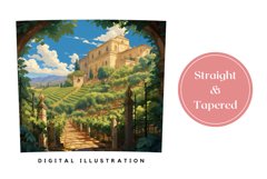 Vineyard Tumbler Wrap Design, Vintage Villa Tumbler Design Product Image 3
