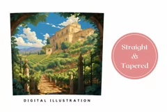 Vineyard Tumbler Wrap Design, Vintage Villa Tumbler Design Product Image 3