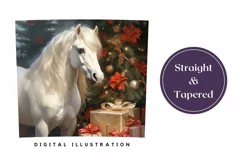 Christmas Tumbler Wrap, Christmas Horse Sublimation PNG Product Image 3