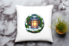 Snowy Winter Lantern Clipart Sublimation Png Product Image 3