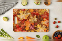 Dried Fall Leaves Cutting Boards sublimation Design Product Image 3