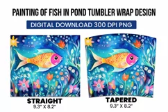 Painting Of Fish In Pond Tumbler Warp Design Product Image 3
