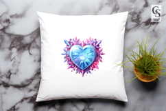 Ice Crystal Heart Clipart Sublimation PNG Product Image 3