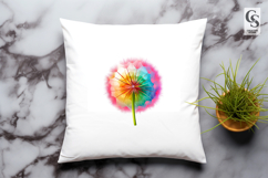 Rainbow Dandelion Flower Clipart Sublimation PNG Product Image 3